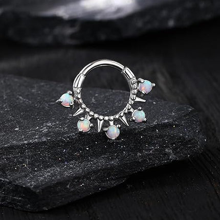 Flower Septum Ring 16G Septum Jewelry Silver Helix Daith Earrings Cute Helix Daith Piercing Jewelry Stainless Steel