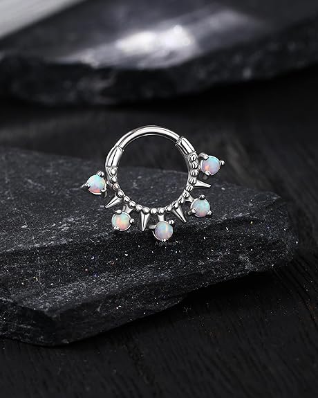 Flower Septum Ring 16G Septum Jewelry Silver Helix Daith Earrings Cute Helix Daith Piercing Jewelry Stainless Steel