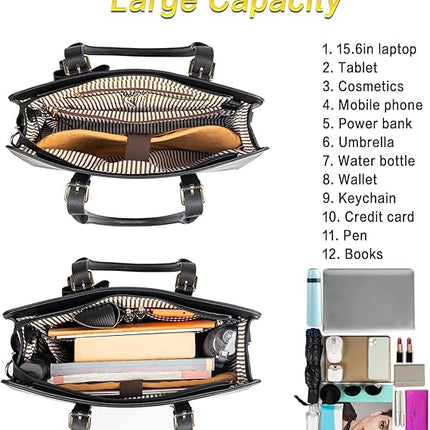 MATEIN Womens Briefcase, Large Waterproof PU Leather Work Laptop Tote Bag with USB Charging Port Casual Computer Shoulder Bag