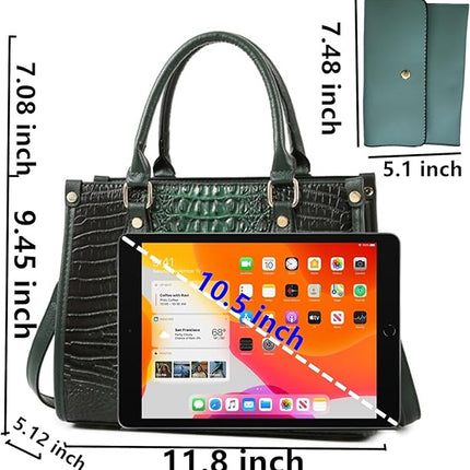 Ladies Satchel Purse Wallet Top Handle Tote Handbags Hobo Shoulder Bags Set 3pcs for women