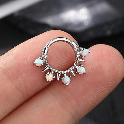 Flower Septum Ring 16G Septum Jewelry Silver Helix Daith Earrings Cute Helix Daith Piercing Jewelry Stainless Steel