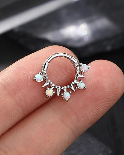 Flower Septum Ring 16G Septum Jewelry Silver Helix Daith Earrings Cute Helix Daith Piercing Jewelry Stainless Steel