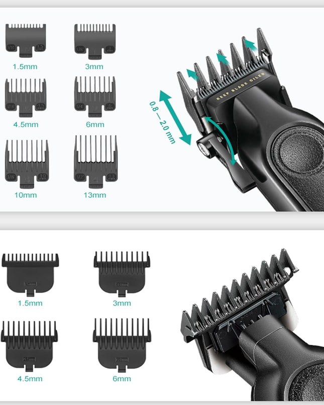 VGR Professional Hair Clippers for Men - Cordless Barber Clippers & Zero Gapped Trimmer Set, 7000RPM High Power Hair Cutting Kit with Ceramic Blade, USB-C Rechargeable Grooming Tools for Fade V197&995