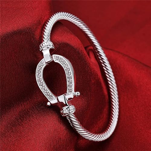 Horseshoe Bangle Bracelet for Women Girl, Adjustable Simple Horseshoe Bracelet Birthday Gifts Animal Jewelry,Horse Hypoallergenic Fashion Women Bracelet Bangle Jewelry for Christmas Gift for Women