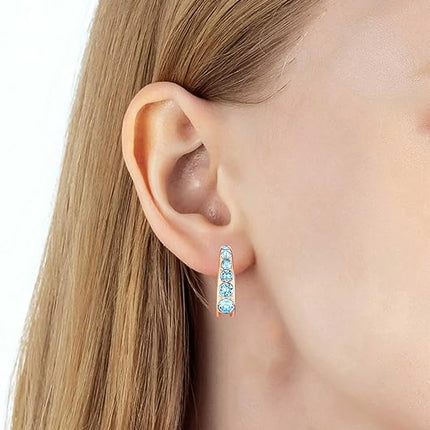Stunning Austrian Crystal Open Half Hoop Earrings for Women 14K Gold Plated Hypoallergenic Fashion Jewelry