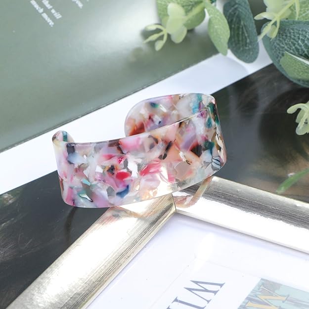 ORAZIO Acrylic Jewelry Set for Women Statement Boho Resin Earrings Necklace Bracelet