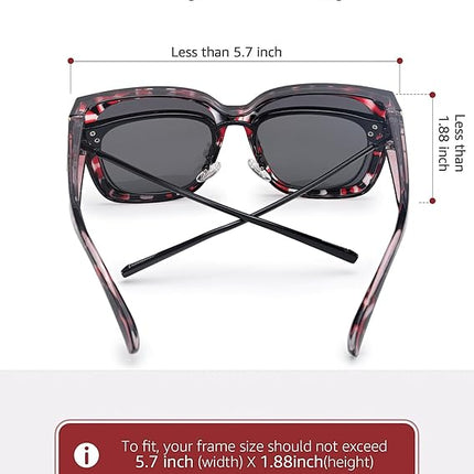 Myiaur Fit Over Sunglasses for Women, Trendy Designer Style Oversized Polarized Sunglasses for Driving with UV400 Protection