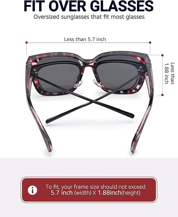 Myiaur Fit Over Sunglasses for Women, Trendy Designer Style Oversized Polarized Sunglasses for Driving with UV400 Protection