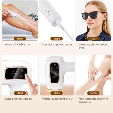 Ipl Laser Hair Removal ，Hair Removal Device with Painless Care Function for Women ，IPL Hair Remover for Facial Armpits Legs Arms Bikini Line (Purple) (White)