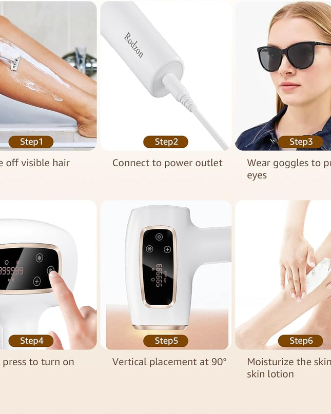 Ipl Laser Hair Removal ，Hair Removal Device with Painless Care Function for Women ，IPL Hair Remover for Facial Armpits Legs Arms Bikini Line (Purple) (White)