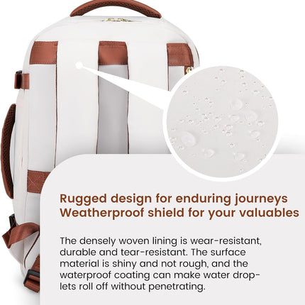 LOVEVOOK Travel Backpack for Women & Men, 40L Carry On Backpack, Personal Item Bag with 3 Packing Cubes, Business Weekender Overnight Luggage Daypack, Fits 17 Inch Laptop, Beige Brown