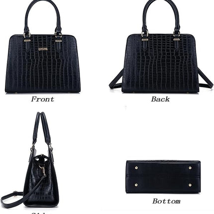 Qiyuer Satchel Purses For Women Top Handle Bag Purse And Wallet Set Work Tote Bags 2pcs