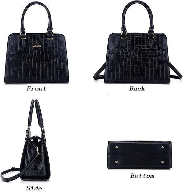 Qiyuer Satchel Purses For Women Top Handle Bag Purse And Wallet Set Work Tote Bags 2pcs