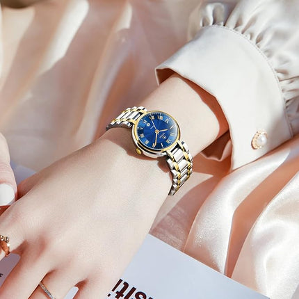 Taxau Watches for Women Silver Fashion Small Luxury Dress Stainless Steel Women's Wrist Watches with Date Dainty Analog Quartz