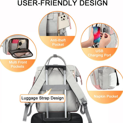 LOVEVOOK Laptop Backpack for Women Fashion Travel Backpack Purse 15.6 Inch Large Capacity Work Backpack Nurse Teacher Bag with USB Port