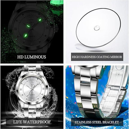 OPK Watch for Women Quartz Waterproof Stainless Steel Light Ladies Watch Mother's Day Gift for Women