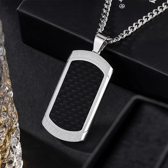 HAWSON Pendant Necklace for Men in Gift Box, Stainless Steel Dog Tag Necklace for Dad from Son Daughter for Fathers Day Birthday Christmas.