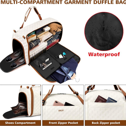 Convertible Garment Bags for Travel - Carry on Garment Duffle Bag with Backpack Straps for Men Women, 4 in 1 Large Travel Duffel Bags with Shoes Compartment Hanging Suit Dress Weekender Bag 3pcs Set