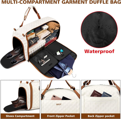 Convertible Garment Bags for Travel - Carry on Garment Duffle Bag with Backpack Straps for Men Women, 4 in 1 Large Travel Duffel Bags with Shoes Compartment Hanging Suit Dress Weekender Bag 3pcs Set