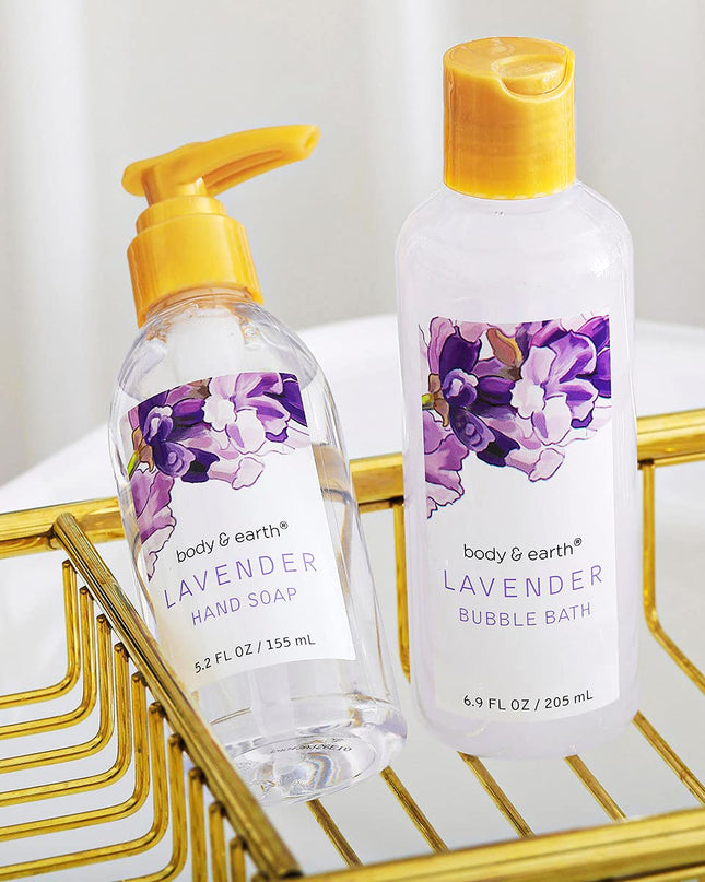 BODY & EARTH Gift Baskets For Women 11 Pcs Lavender Spa Gifts For Women with Bubble Bath Body Lotion Sets, Bath and Body Gifts Set For Women Christmas Gifts for Women Spa Gift Sets
