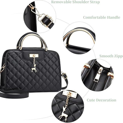 I IHAYNER Purses and Handbags for Women Plaid Satchel Shoulder Bag Top Handle Tote Bag Zipper Crossbody Purse