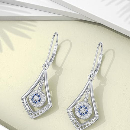 WINNICACA Sterling Silver Dangle Drop Leverback Stud Climber Earrings for Women Girls Flower Animal Jewelry Gifts for Birthday Christmas