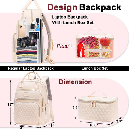 Weitars Lunch Backpack for Women,15.6 Inch Laptop Backpacks Travel Backpack for Women,Work Back pack,Teacher Nurse Back pack Insulated Lunch Bookbag Cooler Backpacks