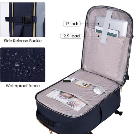 LOVEVOOK 40L Carry on Backpack for Women & Men with 3 Packing Cubes, Large Travel Backpack for Airplanes, TSA Personal Item Travel Bag fits 17" Laptop, Waterproof Travel Essentials Airline Approved