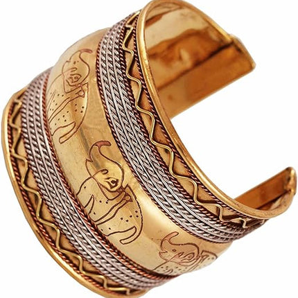 Touchstone Indian Bollywood Handcrafted Slip In Easy To Wear Stylish Wrist Enhancer Designer Broad Jewelry Cuff Bracelet For Women
