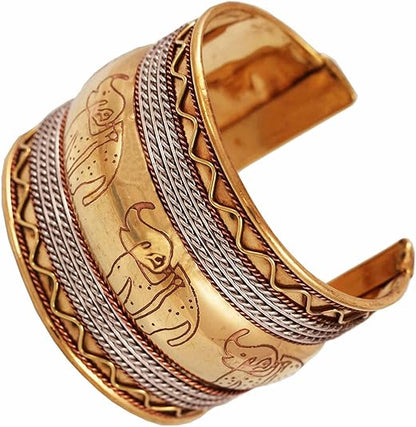 Touchstone Indian Bollywood Handcrafted Slip In Easy To Wear Stylish Wrist Enhancer Designer Broad Jewelry Cuff Bracelet For Women