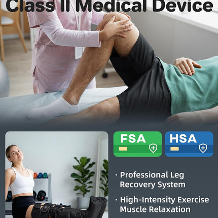 Leg Massager with Heat, Compression Boots for Circulation and Pain Relief
