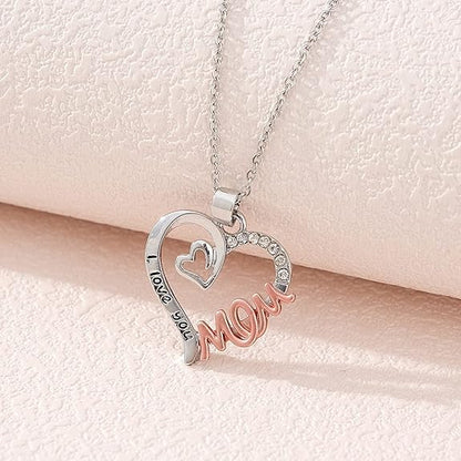 HELORET Gifts for Mom Mother Daughter Necklace with I Love You To the Moon and Back Mother Daughter Jewelry Gifts for Mom Birthday from Daughters