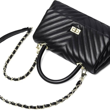 ER.Roulour Quilted Crossbody Bags for Women, Trendy Roomy Shoulder Handbags with Flap Gold Hardware Chain Purses Shoulder Bag