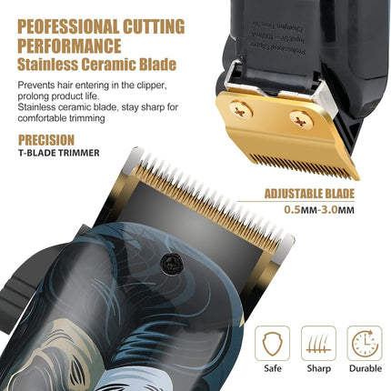BESTBOMG® Professional Hair Clippers for Men, Clipper & Trimmer Set, Yellow