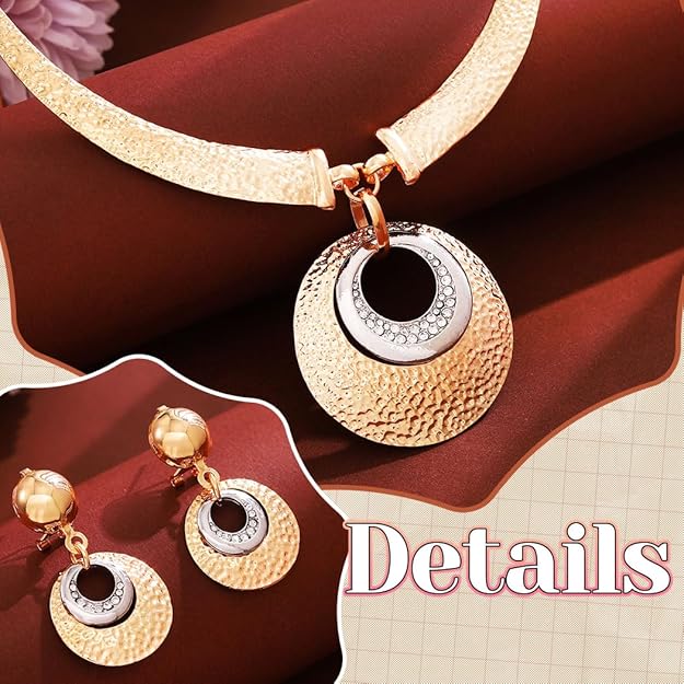 JEWEKY African Jewelry Sets Gold Necklace Set for Women