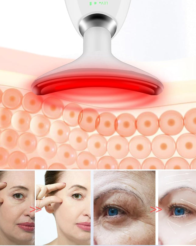 Facial Massager,7 Color LED Light Therapy for Face and Neck, Portable Beauty Skin Care Tools