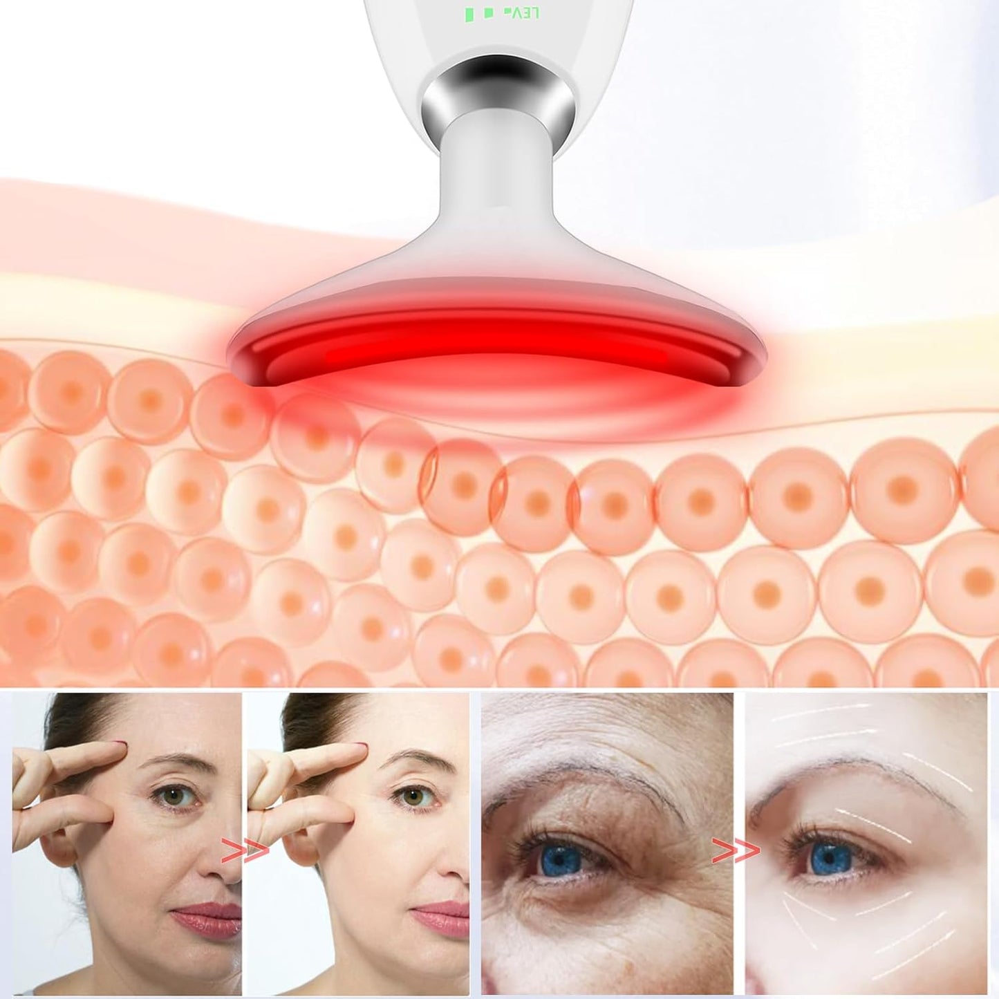 Facial Massager,7 Color LED Light Therapy for Face and Neck, Portable Beauty Skin Care Tools