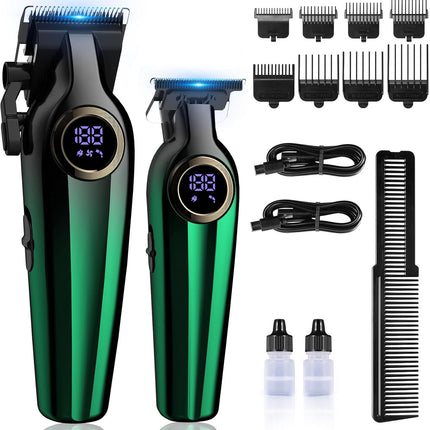 BILLAR Professional Hair Clipper for Men Hair Cutting Kit Men's Beard Trimmer Hair Trimmer Shaver Cordless Barber Clippers and Trimmers（Green）