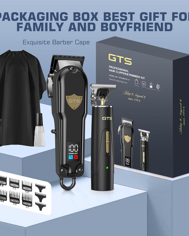 GTSPro Hair Clippers for Men, Clippers and Trimmers Set, Barber Clippers, Electric Hair Trimmer with Box, Gifts for Men Black