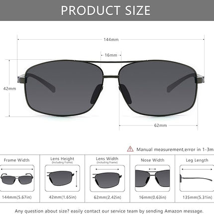 SUNGAIT Ultra Lightweight Rectangular Polarized Sunglasses UV400 Protection