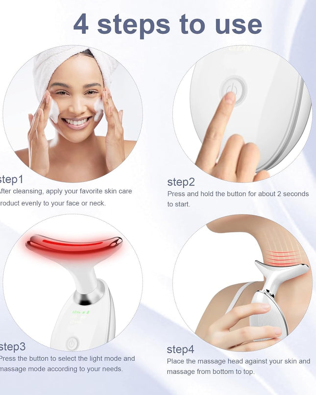 Facial Massager,7 Color LED Light Therapy for Face and Neck, Portable Beauty Skin Care Tools