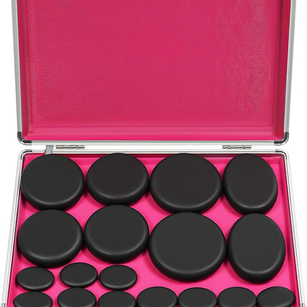 16Pcs Basalt Hot Stones Set Hot Rocks Massage Stones Kit with Heater Box for Body Massage (Include Hot Stone)