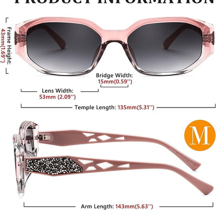 FEISEDY Sunglasses for Women Men, Retro Trendy Shiny Style, Small Narrow Rectangle Shades, UV400 B0247