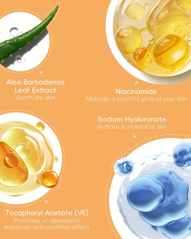 Turmeric Vitamin C Skin Care Set, 5PCS Beauty Routine for Women