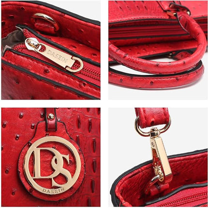 Dasein Women Satchel Purse Handbag Shoulder Bag Work Tote Bag with Matching Clutch