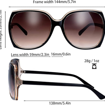 The Fresh Women's Oversized Square Jackie O Cat Eye Hybrid Butterfly Fashion Sunglasses - Exquisite Packaging
