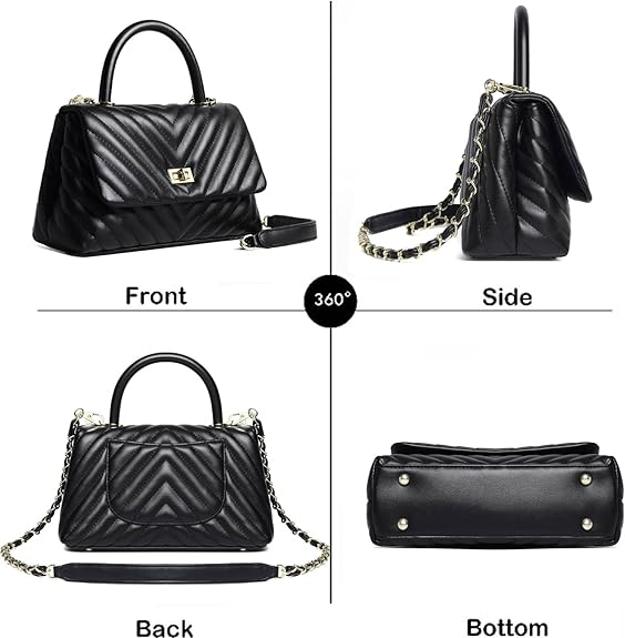 ER.Roulour Quilted Crossbody Bags for Women, Trendy Roomy Shoulder Handbags with Flap Gold Hardware Chain Purses Shoulder Bag