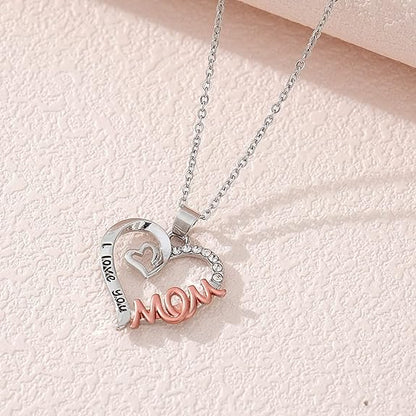 HELORET Gifts for Mom Mother Daughter Necklace with I Love You To the Moon and Back Mother Daughter Jewelry Gifts for Mom Birthday from Daughters