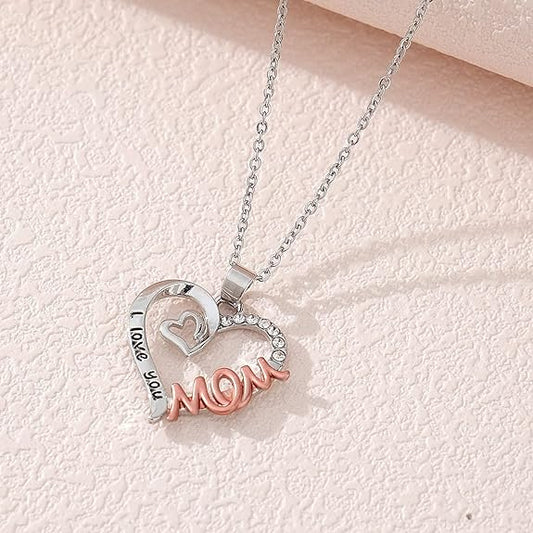 HELORET Gifts for Mom Mother Daughter Necklace with I Love You To the Moon and Back Mother Daughter Jewelry Gifts for Mom Birthday from Daughters