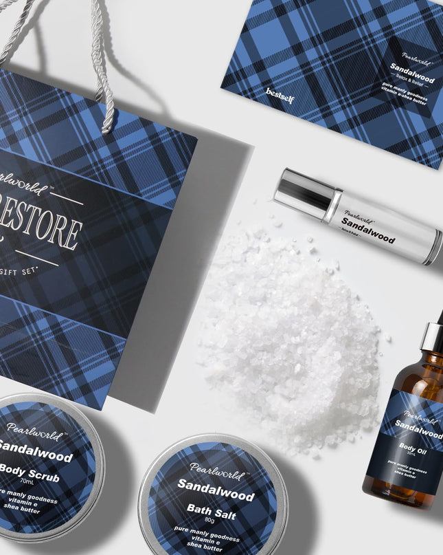 PEARLWORLD Bath Set with Ocean Scented Spa Gifts for Men, Christmas Birthday Self Skin Care Set for Men, Spa Gift Baskets for Him, 12Pcs Men's Spa Kit Gifts for Father's Day Bath Spa